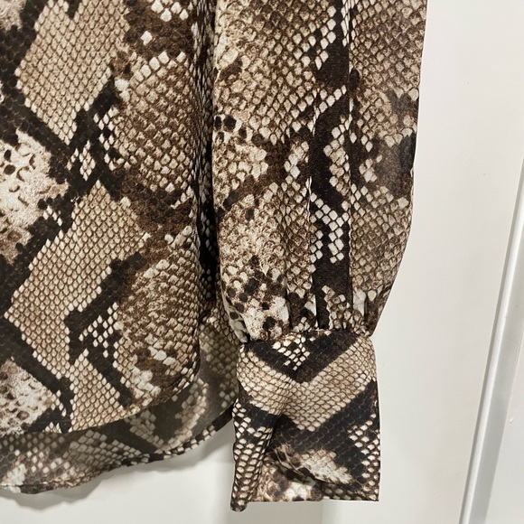 ALTUZARRA for Target Women's Brown Python Print Chiffon Blouse medium - Picture 10 of 11